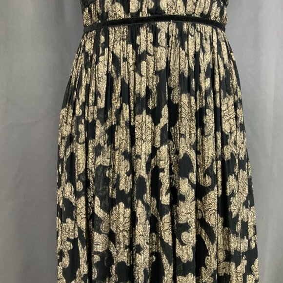 Free People Charlie Bustier Dress Black/Gold Metallic Combo Sz XS - Picture 16 of 16